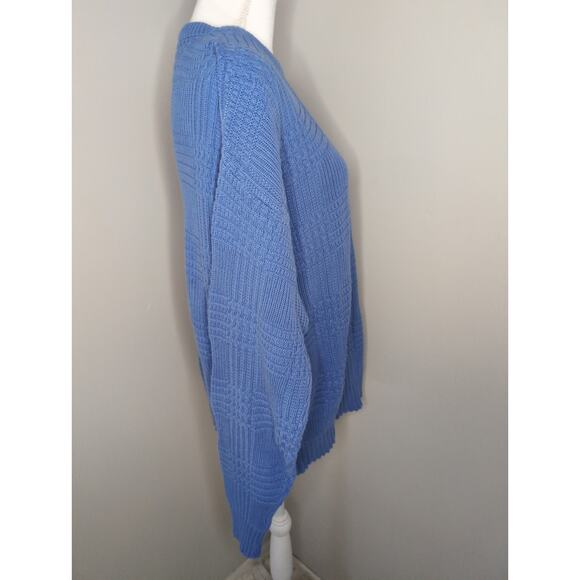 Christian Dior blue grandpa preppy basket weave XL luxury sweater - Picture 6 of 10